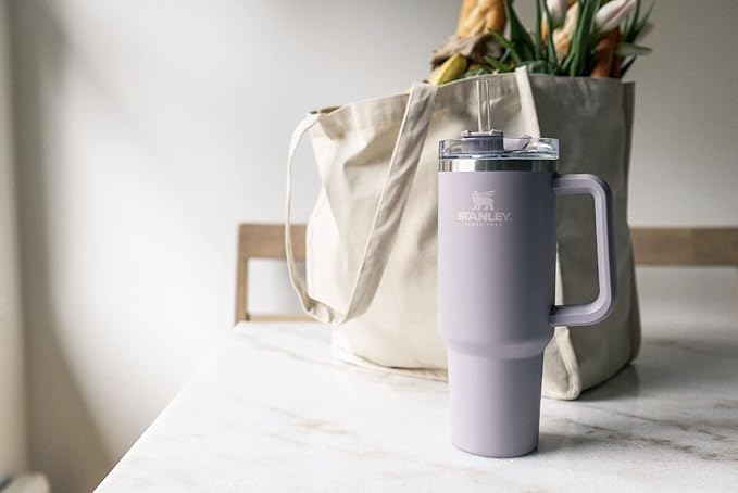 Stanley stainless steel tumbler with straw lid, 40 oz hydration bottle